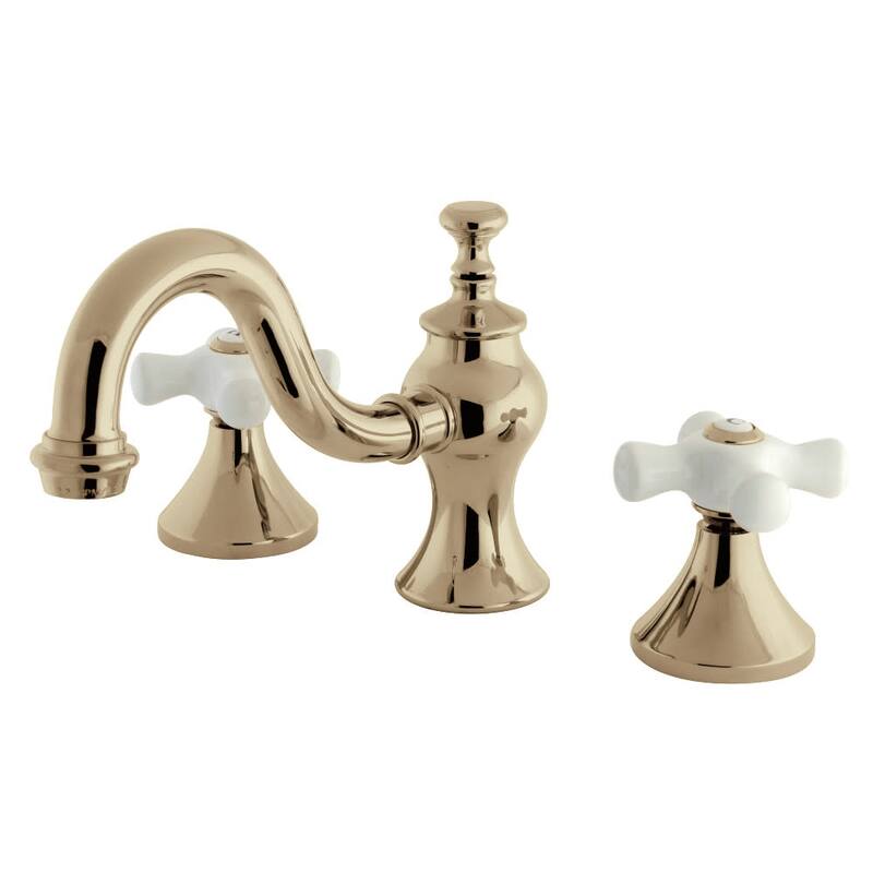 Kingston Brass 1.2 GPM Widespread Bathroom Faucet with Pop-Up Drain - Polished Brass