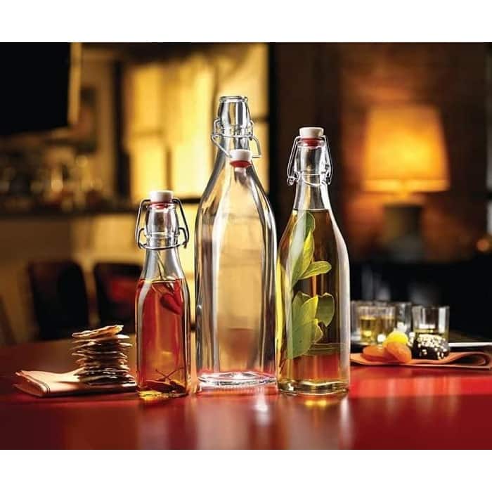 Bormioli Rocco Set of 4 Swing Top Bottles - 8.5 Ounce