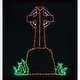 preview thumbnail 3 of 1, Haunted Hill Farm Halloween Indoor/Outdoor CrossTombstone LED Light (39 in. x 54 in.)