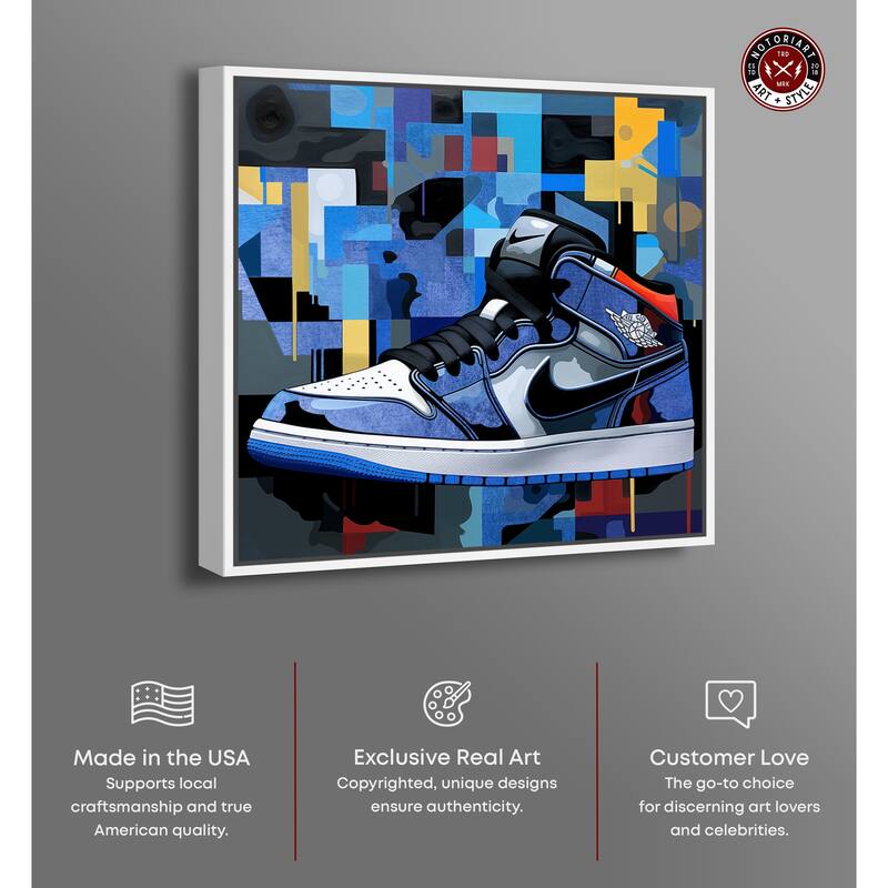 Notoriart Primary Sneakers Framed Sneaker 1 Piece Canvas Wall Art