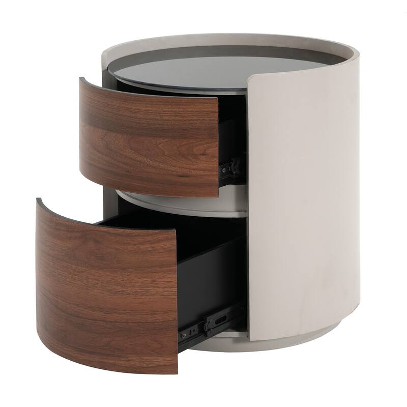 MDF ITALIAN RETRO DOUBLE STORAGE ROUND SIDE Table