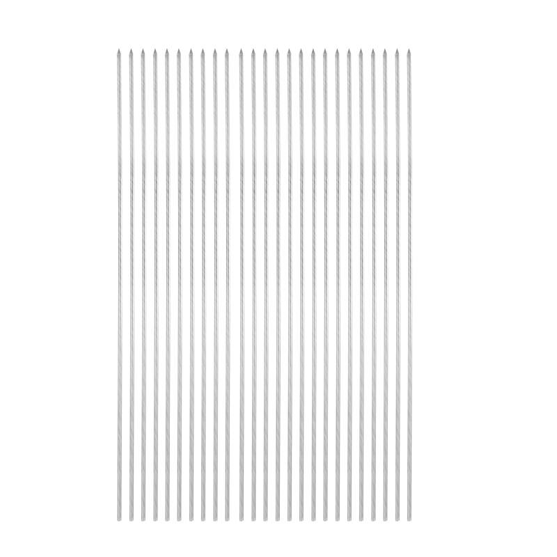 25pcs Kebob Skewers 38cm x 3mm Stainless Steel Round BBQ Grill Sticks - 38cm x 3mm
