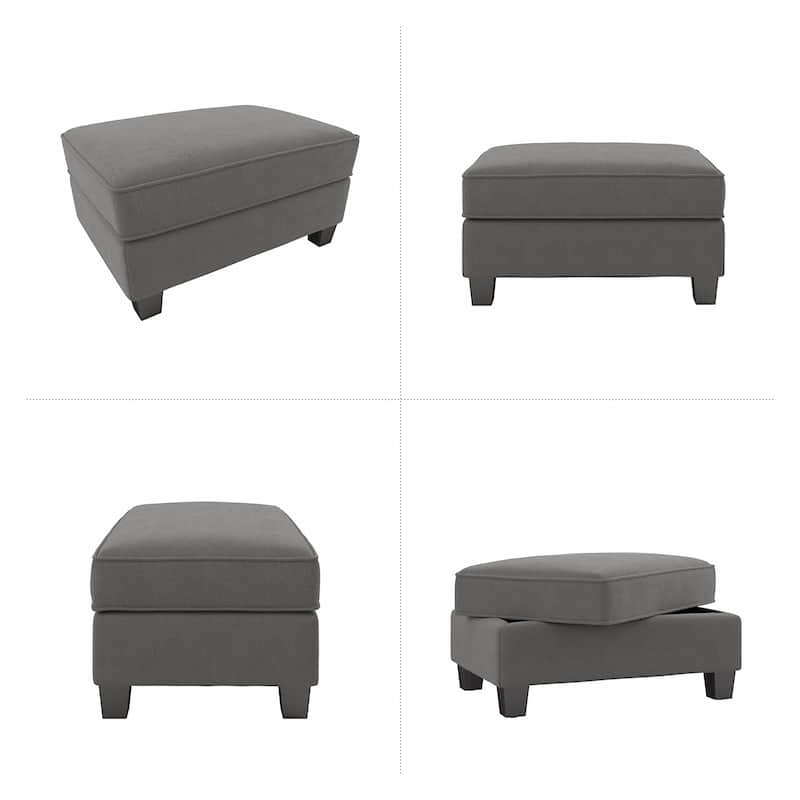Bush Furniture Stockton Large Upholstered Storage Ottoman