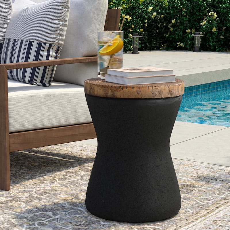 COSIEST Faux-Wood Top Side Table