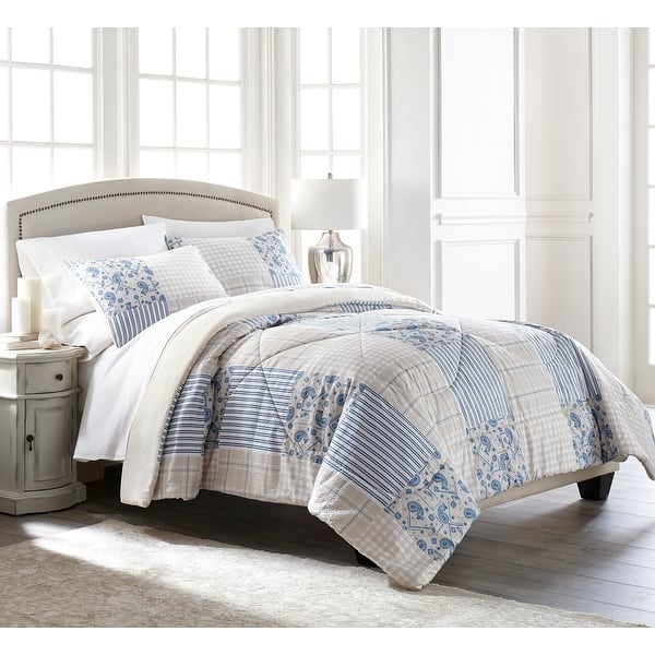 slide 2 of 3, Seersucker Comforter Set Chelsea Patchwork - King