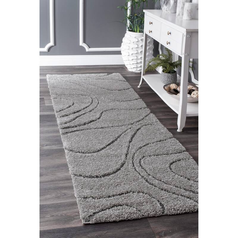 Brooklyn Rug Co Krista Contemporary Swirls Shag Area Rug