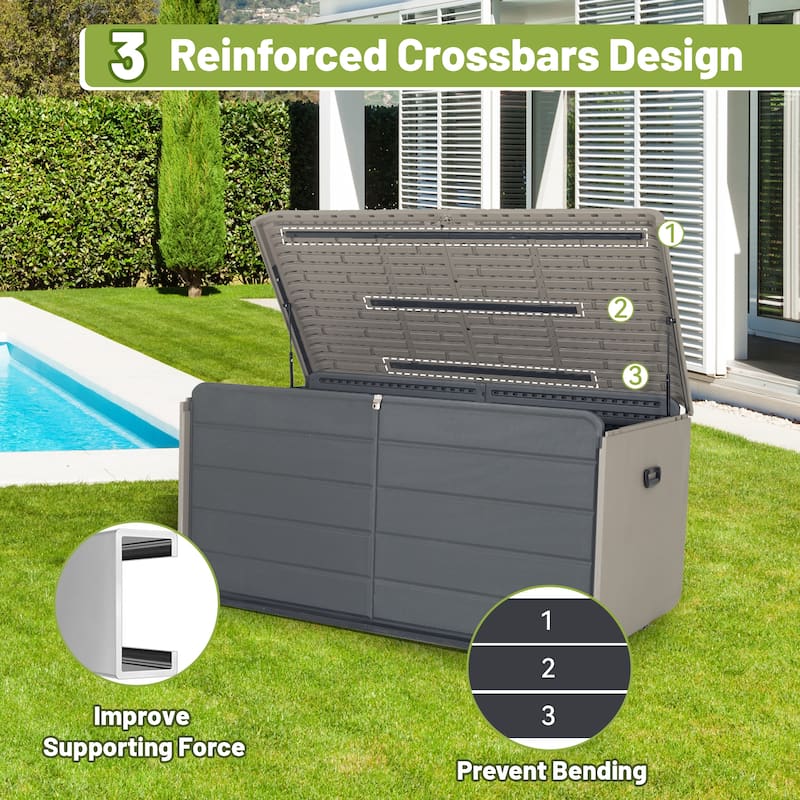 GDFStudio -Outdoor Benn Multi-Size Storage Deck Box - Waterproof, Lockable, and Durable for Patio Cushions, Garden Tools