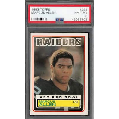 Marcus Allen 1983 Topps Football Rookie Card RC #294 Graded PSA 8 - 8'6" x 11'6"
