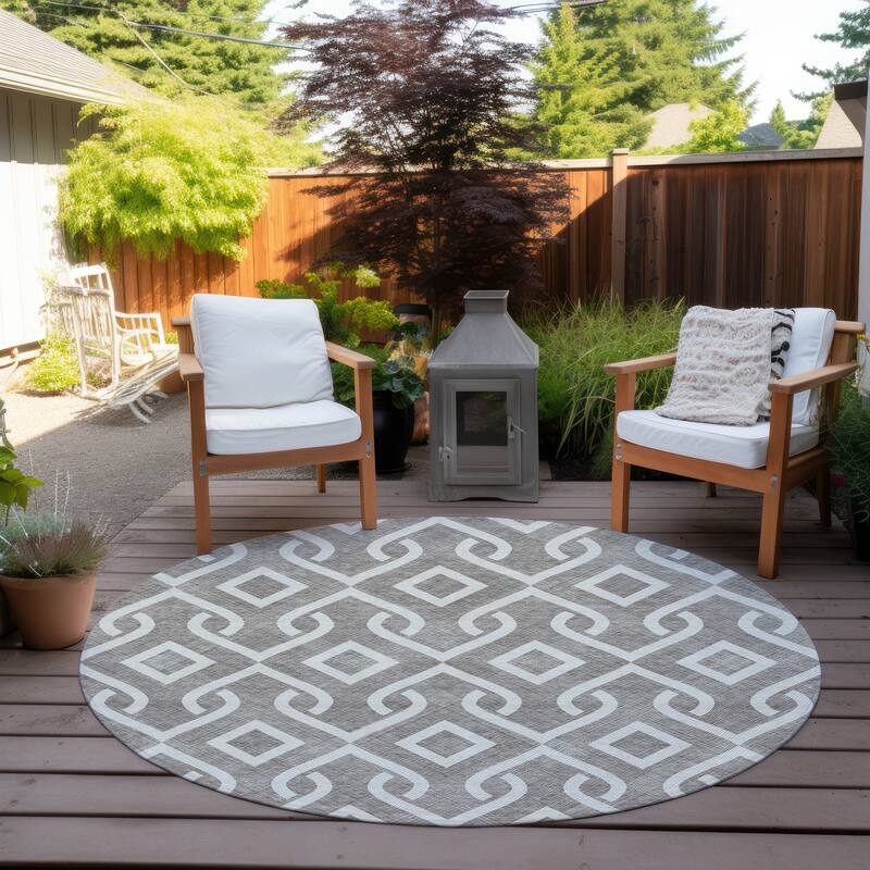 Machine Washable Indoor/ Outdoor Chantille Trellis Rug