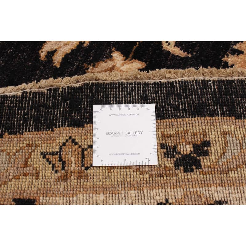ECARPETGALLERY Hand-knotted Chobi Twisted Black Wool Rug - 9'0 x 9'0