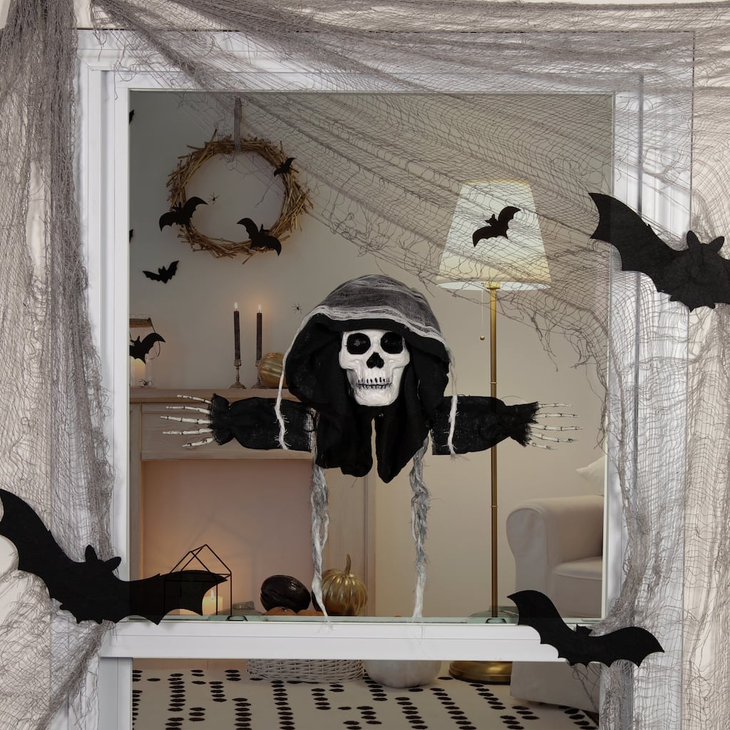 Spooky Skeleton 3-D Halloween Window Decoration - 10"