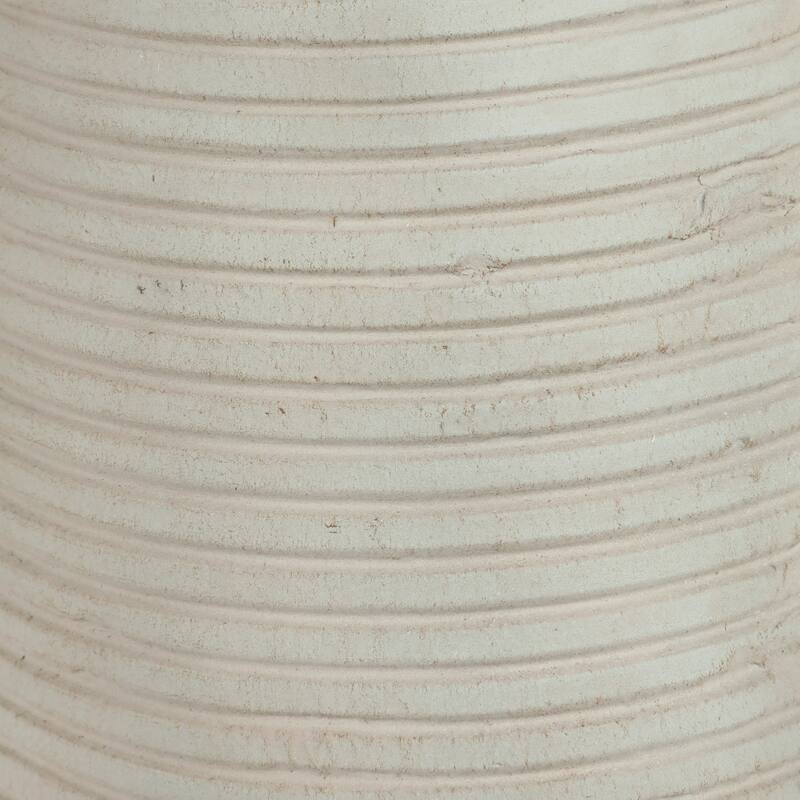 Decorative Ribbed Tall Vase for Home Decor - Minimalist Modern Flower Vase