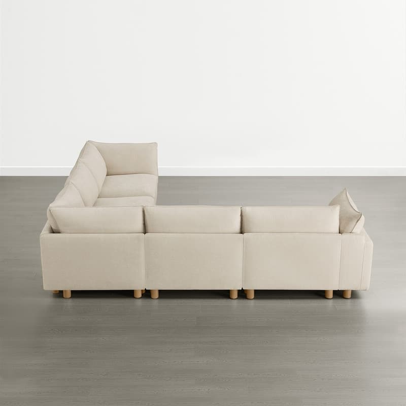 Spruce & Spring Modular Cloud Couch Sofa with Wood Legs for Living Room