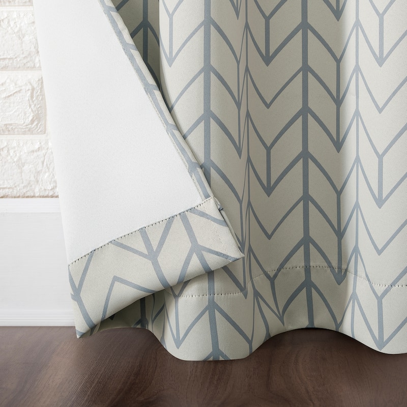 Sun Zero Kenwood Chevron Blackout Grommet Curtain Panel, Single Panel