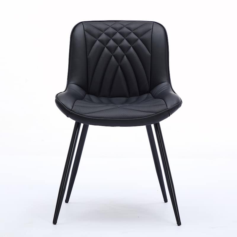 2PCS PU Wood Frame Dining Chair