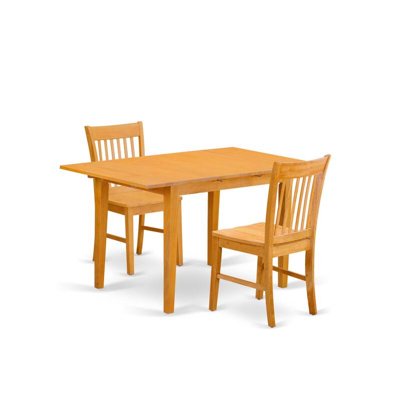 East West Furniture Kitchen Table Set Contains a Rectangle Dining Table and Dining Room Chairs (Chair Seat Type Options)
