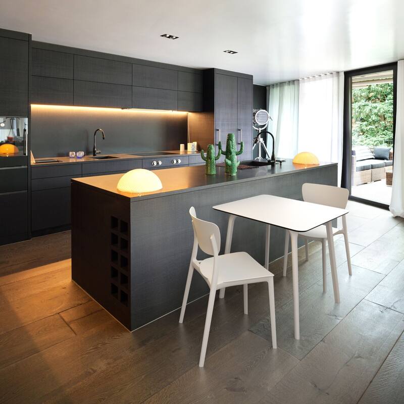 33" White Solid Stackable Patio Dining Chair