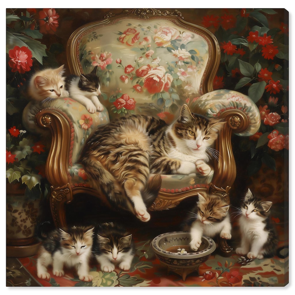 Lounging Cats Canvas by Art Remedy, Gallery Wrapped