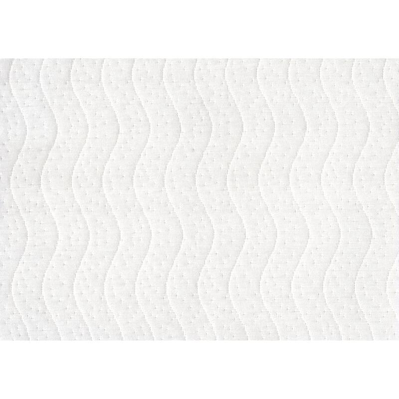 Queen Size Metal Open Frame with 12-Slat Support and Textured Fabric Cover