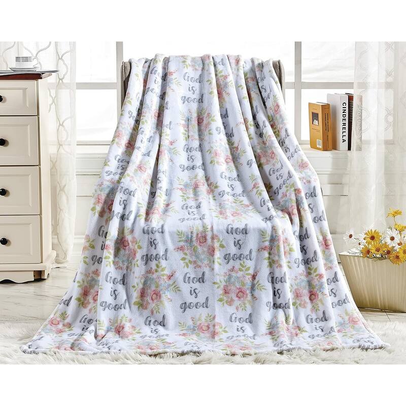 NobleHouse God is Good Oversized Microplush Throw Blanket (50In x 70In) - Blessed - Throw