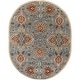 preview thumbnail 76 of 122, Patchway Handmade Classic Floral Wool Area Rug 6' x 9' Oval - Slate - Oval