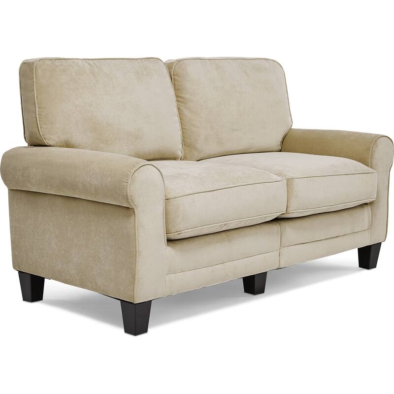 Serta Copenhagen 61" Loveseat for Two People, Pillowed Back Cushions and Rounded Arms, Durable Modern Upholstered Fabric