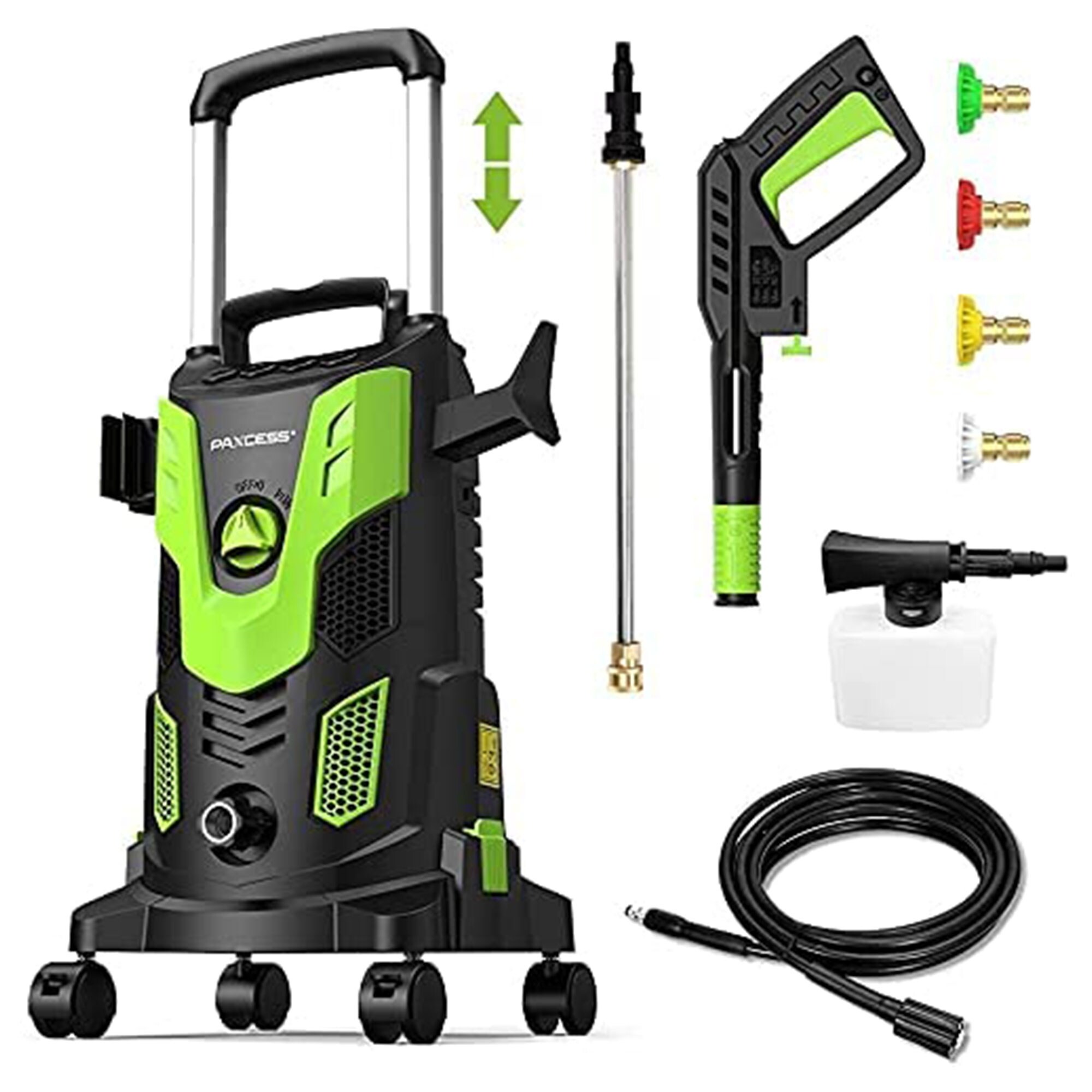 Paxcess HWY23E 3,000 PSI Portable Electric Power Washer w/ Wheels \u0026 Accessories