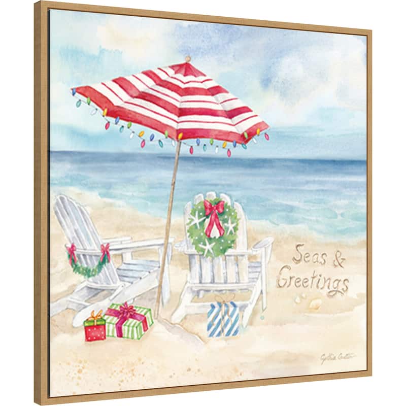 Christmas at the Cape VI by Cynthia Coulter Framed Canvas Wall Art Print