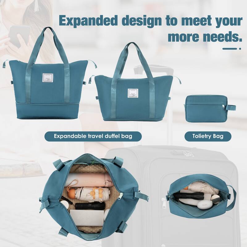 Softside Luggage Set with Expandable Suitcases, Duffel Bag, and TSA Lock, 4 Multi-Directional Spinner Wheels (20/24/28in)