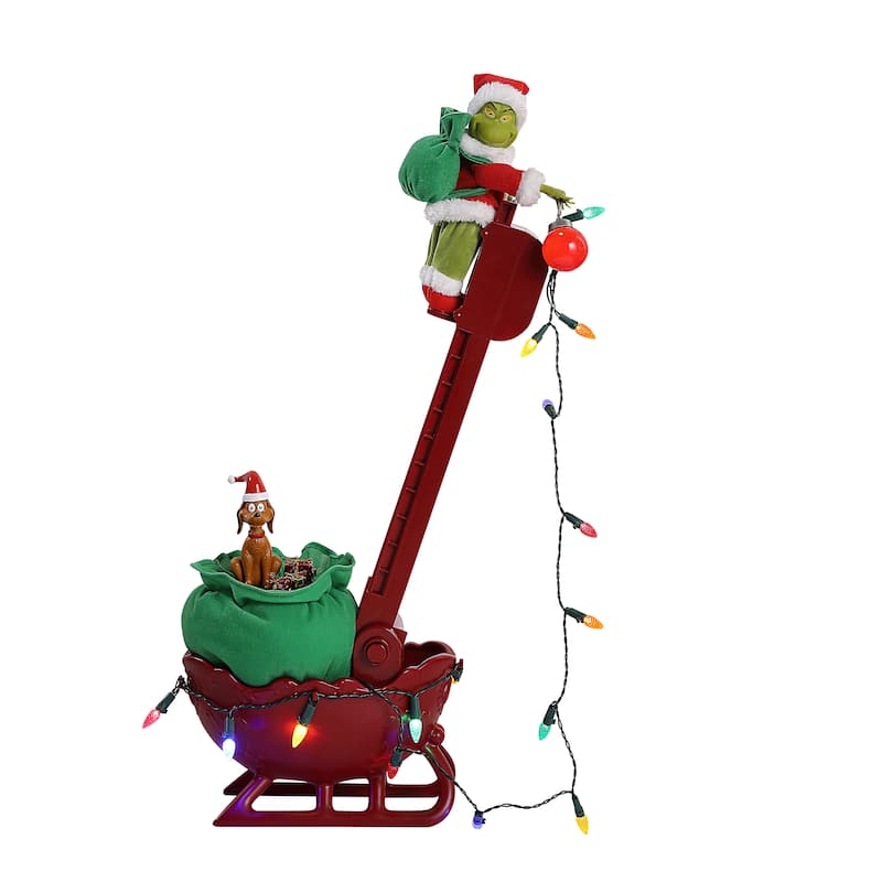 34.5 in. Grinch's Animated Utility Sleigh
