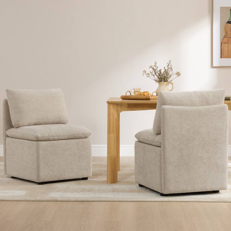 Spruce & Spring Modern 74" L-Shaped Dining Bench with Storage, Corner Breakfast Nook Banquette Bench - Single Seat - Khaki