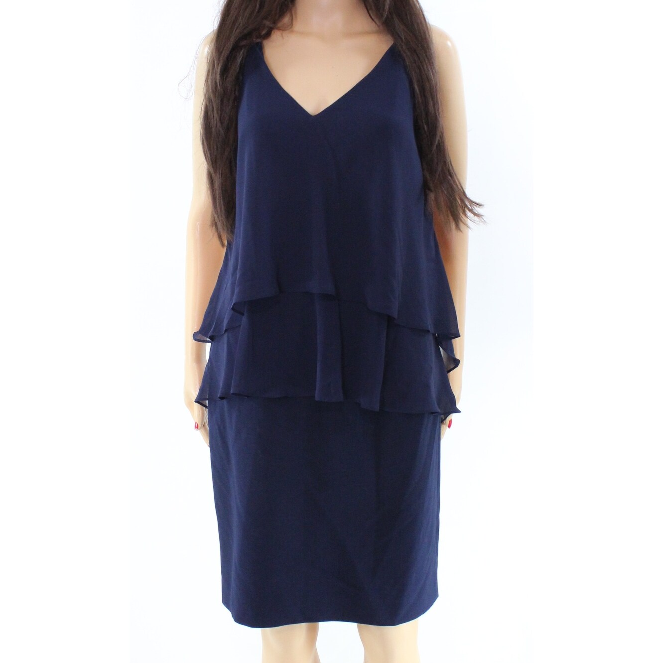 navy blue tiered dress