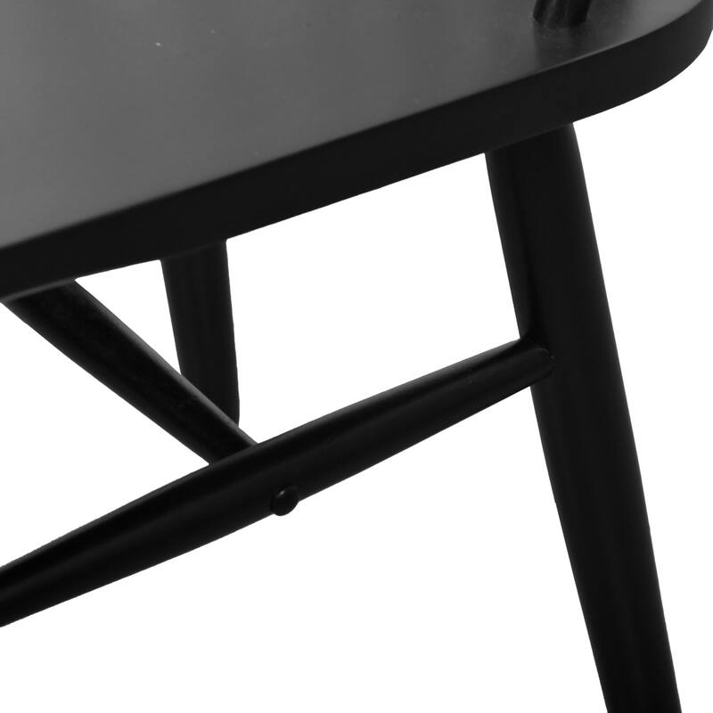 Anders Black Solid Rubberwood Spindle Dining Stool, Set of Two by East at Main
