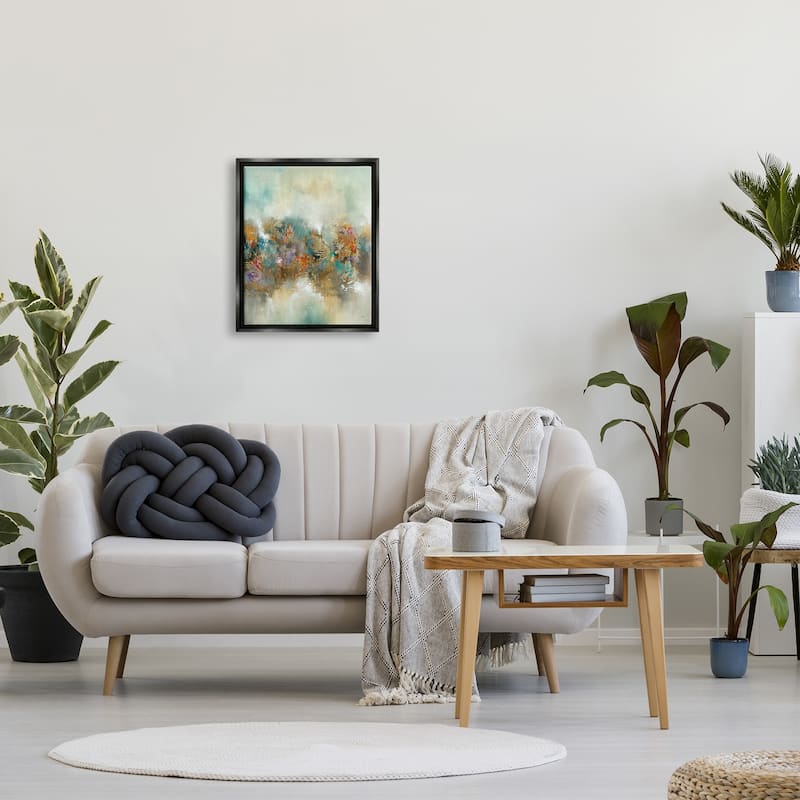 Stupell Vivid Abstract Botanical Painting Bold Glam Detail Floater Frame, Design by K. Nari