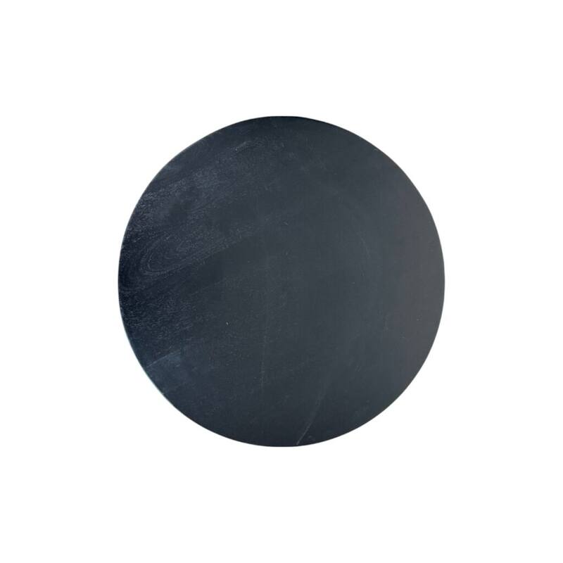 Harmony Groove Dining table - Round Mango Wood Top with Black-Honed Finish