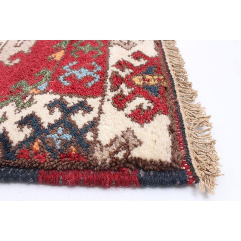 ECARPETGALLERY Hand-knotted Royal Kazak Dark Red Wool Rug - 2'2 x 6'6