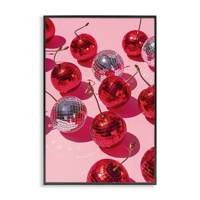 Stupell Cherry Picked Disco Framed Giclee Art Design By LSR Design Studio - 12 x 18 - Black