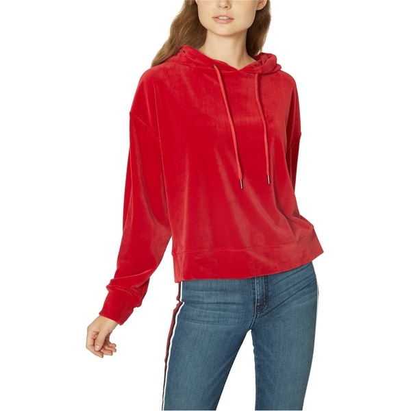 red velour hoodie