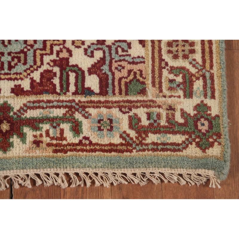 Geometric Heriz Serapi Runner Rug Handmade Blue Wool Carpet - 2'6"x 9'9"