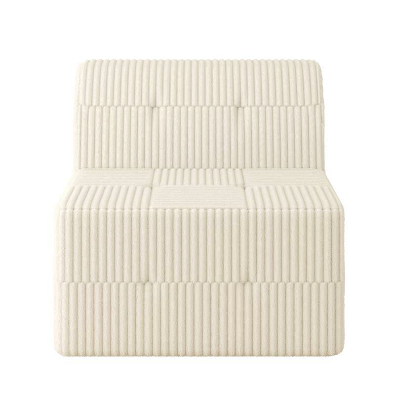 Modular Compressed Chaise Couch U-shaped Sectional Sofa with 2 Ottomans Large Corduroy Upholstered Sofa for Living Room
