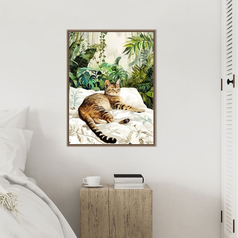 Cats Life Sleepy Time by Justyna Jaszke Framed Canvas Wall Art