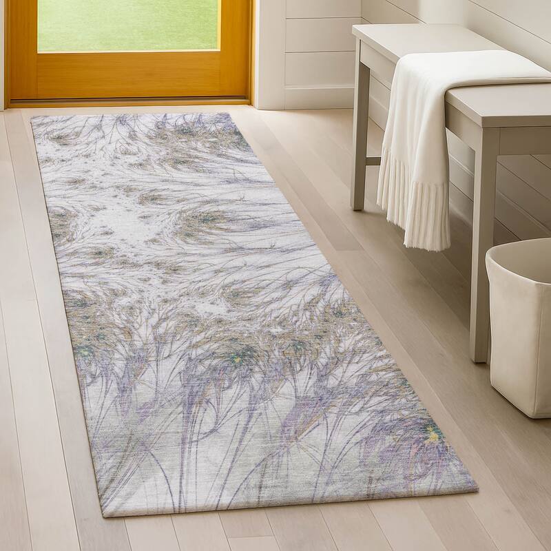 Machine Washable Indoor/ Outdoor Modern Cheraw Chantille Rug