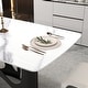preview thumbnail 8 of 39, Cuve Edge Rectangle Dining Table Kitchen Table, Slate Table Top With Blakc Metal Pedestal