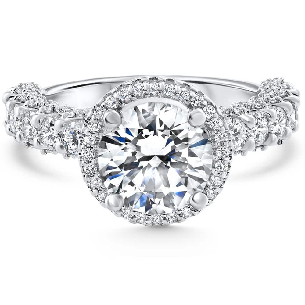 Certified 3.52Ct Pave Round Diamond Engagement White Gold Lab Grown