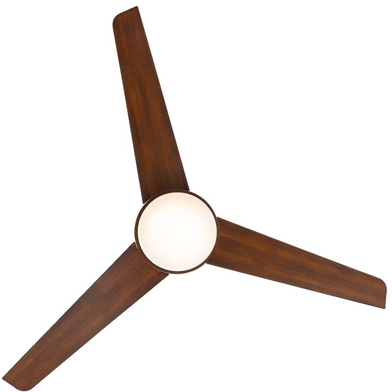 Mod Indoor and Outdoor 3-Blade Smart Compatible Ceiling Fan 54in with 3000K LED Light Kit and Remote Control