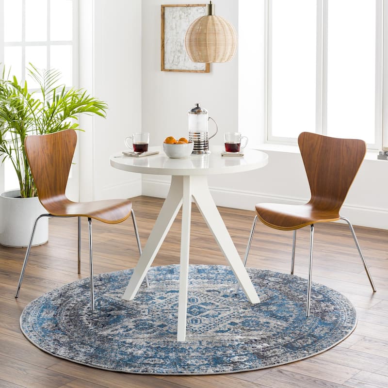 Livabliss Monte Carlo Updated Traditional Medallion Area Rug - Light Grey - 5'3" x 5'3" Round