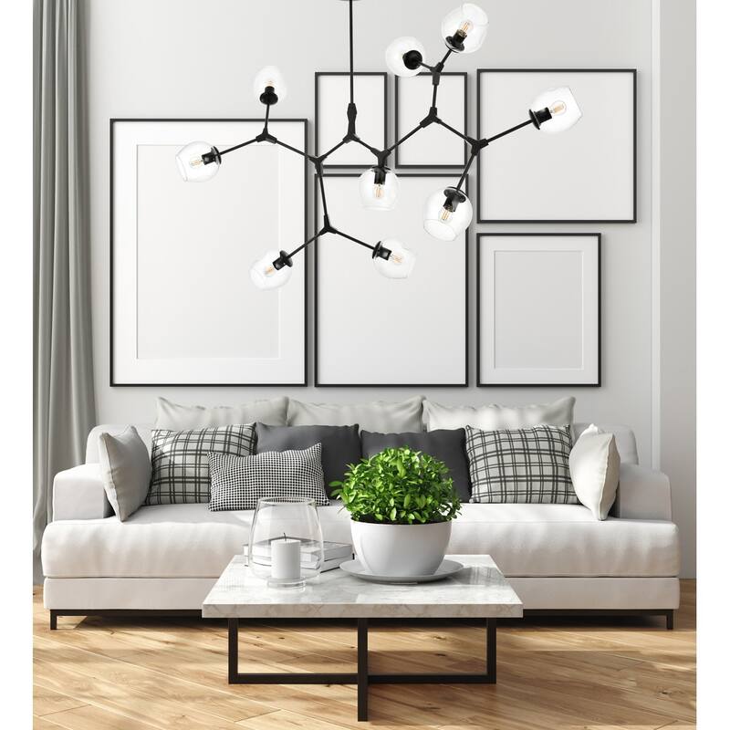 Elegant Lighting 1712G60 Cavoli 9 Light 60" Wide Abstract Chandelier