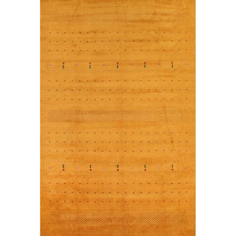 Yellow Gabbeh Tribal Area Rug Hand-knotted Wool Carpet - 10'4" x 13'3"
