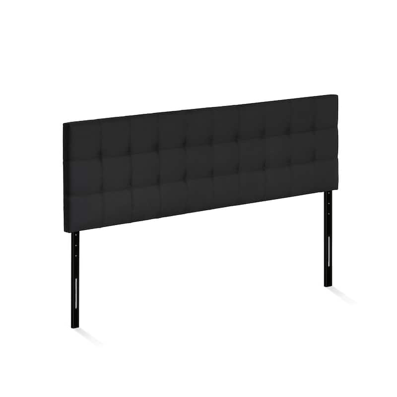 Tufted King Headboard - Vintage Style Upholstered Bedroom Headboard, Black, 79.6"W