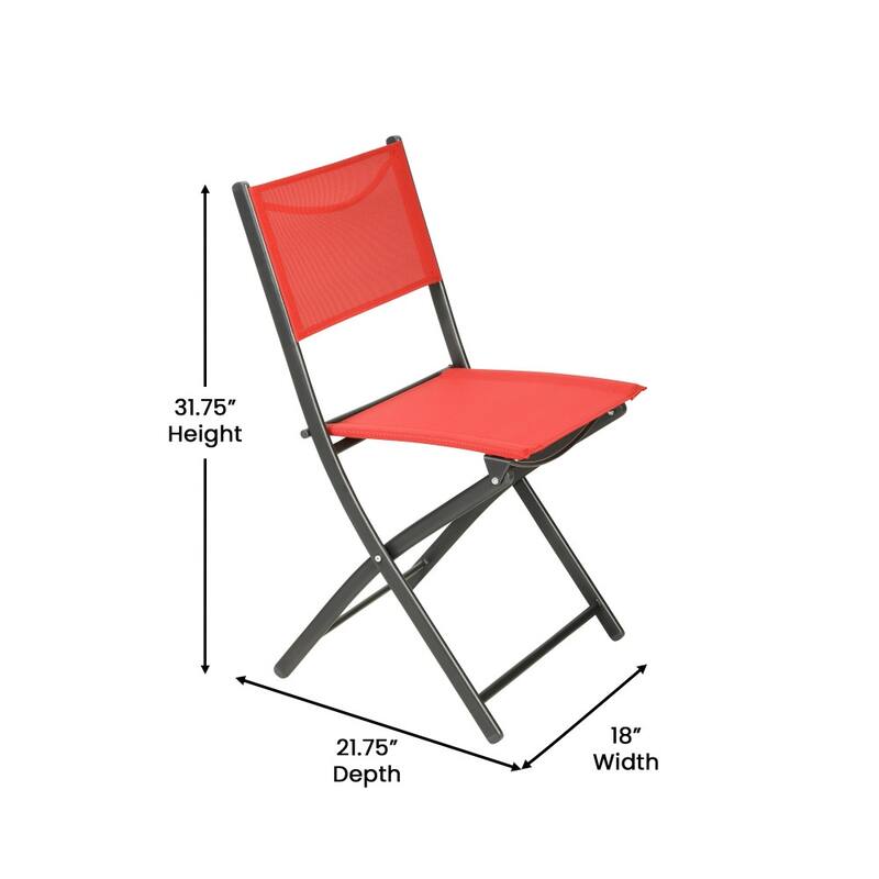 2 Pack Commercial Outdoor Flex Comfort Folding Chair with Metal Frame
